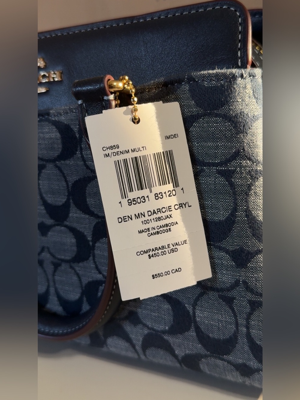 Coach Mini Darcie in Signature Denim Satchel with Matching Wallet - Picture 7 of 11